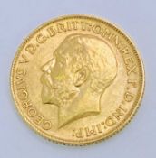 GOLD FULL SOVEREIGN, GEORGE V - dated 1913
