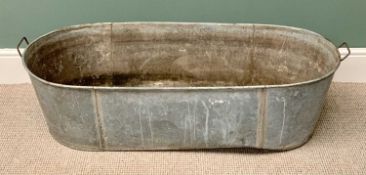 VINTAGE GALVANISED BATHTUB - 31cms H, 120cms W, 54cms D