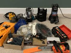 TOOL/FISHING/BOXED ELECTRICAL PUMP GROUP to include two Draper submersible pumps, model nos