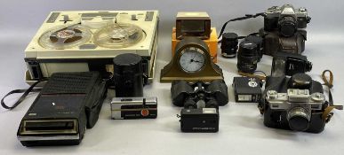 VARIOUS CAMERAS AND LENSES, Fidelity reel to reel player, ETC.