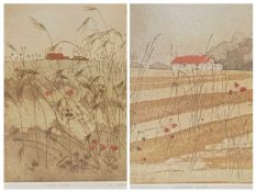 IOLA SPAFFORD limited edition print (63/75) - titled 'Suffolk Held', signed in pencil, 25 x 30cms