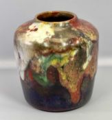 ROYAL DOULTON FLAMBE CHANG VASE - by Charles Noke with a thick multicoloured glaze, painted marks