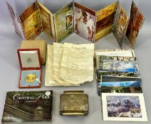 SILVER PRESENTATION CIGARETTE BOX & MIXED COLLECTABLES GROUP - London 1902, Maker Samuel Jacob, 4cms