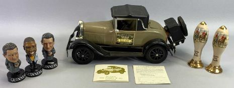1928 MODEL A FORD BEAM WITH CONTENTS and three Guinness Commentator figures, ETC