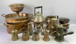 COPPER SPIRIT KETTLE, chocolate pots, lidded fish pan, ETC