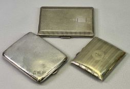 DANISH BEATEN SILVER CIGARETTE CASE and two English EPNS cigarette cases, Copenhagen Assay Office