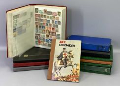 STAMPS - 12 stockbooks/albums with GB mint and used contents, also, Canada, New Foundland, good