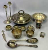 MIXED SILVER & EPNS WARE - to include a Victorian embossed silver sugar bowl and similar milk jug,