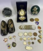 MIXED COINS, BADGES & COLLECTABLES GROUP - including Royal Air Force sporting medallions, ballroom