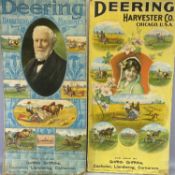 TWO VINTAGE POSTERS ON CARDBOARD, DEERING HARVESTER CO. USA, for sale by Griffith Griffiths,