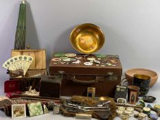 VINTAGE COLLECTABLES - to include silver mounted walking cane, a collection of Halcyon Days enamel