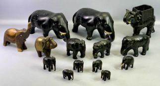 ELEPHANT ORNAMENTS, a good assortment, china and treen