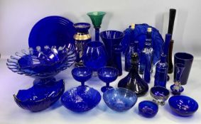 BRISTOL BLUE & OTHER GLASS - a good assortment