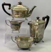 GEORGE VI SILVER 4 PIECE TEA SERVICE - Birmingham 1936 and 1939, Maker Boodle & Dunthorne,