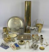 METALWARE - to include a 57cms World War 2 brass shell case, EP flat ware, teaware, ETC