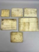 18TH & 19TH CENTURY INDENTURES & OTHER DOCUMENTS ON VELUM (6) - dated 1709, 1711, 1752, 1758, 1776