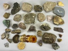 INTERESTING COLLECTION OF MINERALS AND QUARTZ SPECIMENS.