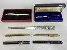 VINTAGE & LATER PENS (5) with a Viner's white metal letter opener, the pens include a Parker