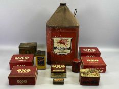 VACUUM OIL COMPANY LIMITED, vintage can for Mobiland 630 Tractor Oil, 48cms high, five vintage Oxo