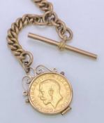 9CT GOLD ALBERT CHAIN of graduated links, all marked, having T bar and swivel, approx 62grms,