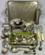 HAMMERED SILVER PLATED OCTAGONAL BUTTER DISHES, A PAIR - with foldover rims and circular glass