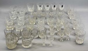 STUART CRYSTAL MIXED SUITE OF CUT GLASSWARE - to include tumblers, wine glasses, brandy balloons,