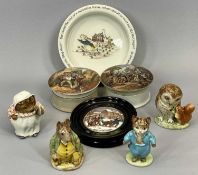 BESWICK BEATRIX POTTER FIGURES (4) - by F Warne & Co Ltd, Mrs Tiggy Winkle, Old Mr Brown, Samuel
