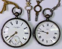 GENT'S SILVER CASED POCKET WATCH - medium sized, Roman numerals (damage to enamel dial), London 1868