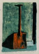 HAROLD RILEY born 1934 limited edition coloured print 53/400 - orange shovel 'Paisley', signed and