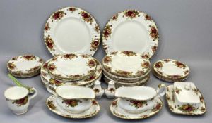 ROYAL ALBERT OLD COUNTRY ROSES DINNER SERVICE - approximately 43 pieces, first quality