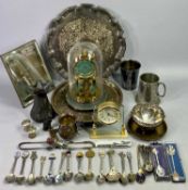 SILVER CHRISTENING MUG - engraved with floral swags and with shaped loop handle, Birmingham 1925,