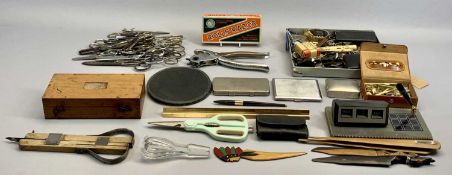 MIXED COLLECTION OF ITEMS - including a slate desk stand, collection of scissors, paper knives,