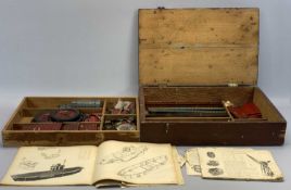 MECCANO - a vintage set complete with some construction manuals contained in a vintage painted