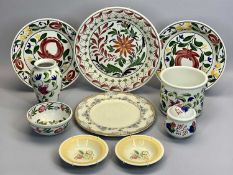 PORTMEIRION POTTERY WELSH DRESSER PATTERN - designed by Angharad Menna, 1 x 32cms plate, 2 x 27cm