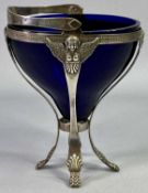 CONTINENTAL EGYPTIAN REVIVAL SUGAR BASKET - Import Duty marks for S Blanckensee, swing handle to