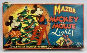 MAZDA MICKEY MOUSE CHRISTMAS LIGHTS - The British Thomson - Houston Company Ltd boxed set