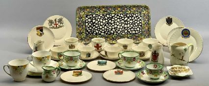 W H GOSS SET OF 6 CRESTED CHINA TEACUPS & SAUCERS - various towns and cities with other items of