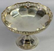 BIRMINGHAM SILVER PEDESTAL COMPORT - 1924, Maker Davidson, Henderson & Sorley, castellated upper rim