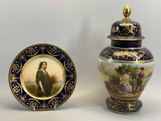 19TH CENTURY VIENNA PORCELAIN CABINET PLATE - hand painted with 'Ruth' a young woman holding a