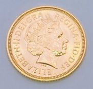QUEEN ELIZABETH 2005 GOLD HALF SOVEREIGN - 4grmsCondition Report:-