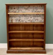 VINTAGE PINE BOOKCASE with adjustable shelves, 154cms H, 122cms W, 27cms D