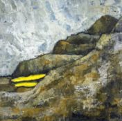 OWEN oil on paper - mountainscape, signed 'Owen', 28 x 28cmsComments: framed and glazed