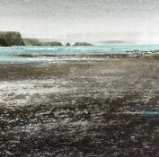 NAOMI TYDEMAN watercolour - 'North Beach, Tenby', 42 x 42cmsComments: mounted, glazed and framed