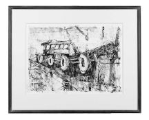 THEO CRUTCHLEY-MACK original collagraph - 'Industrial Barge', 61 x 75cmsComments: mounted, glazed