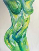 ABBEE BLIZZARD acylic on canvas - nude, entitled 'Gloria', 102 x 82cms