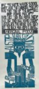 PAUL PETER PIECH two-colour lithograph - relating to human rights for Aboriginies, together with