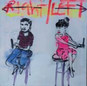 SUE WILLIAMS oil on canvas - 'Tinder, Left or Right', 58 x 58cmsComments: stretched on wood ready to