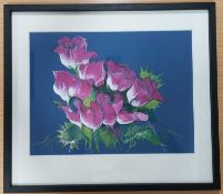 RICHARD O'CONNELL mixed media - 'Roses', 61 x 70cmsComments: mounted, glazed and framed in black