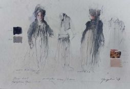 JOHN MACFARLANE mixed media - 'Ladies, Tosca Act 1', 50 x 67cmsComments: mounted, glazed and framed