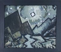 KARL DAVIES oil on canvas - 'Mountains', 30 x 35cmsComments: framed in black